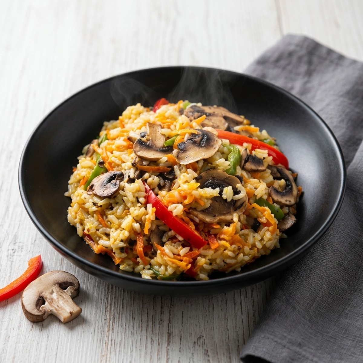 Bell Pepper Mushroom Risotto
