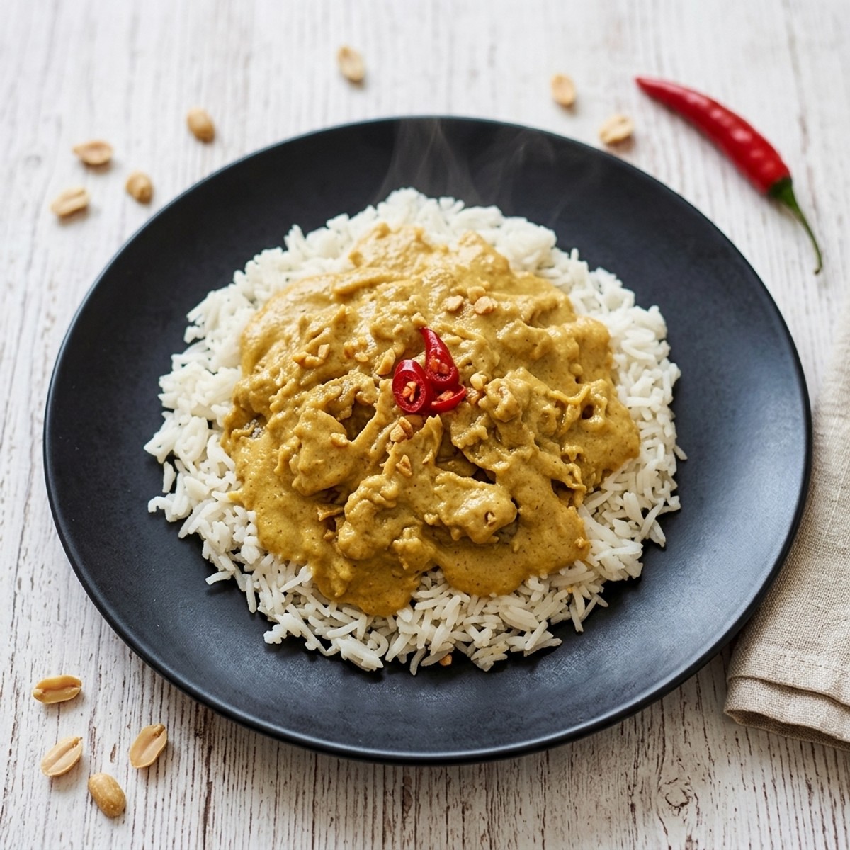 Peanut Satay Chick'n & Rice