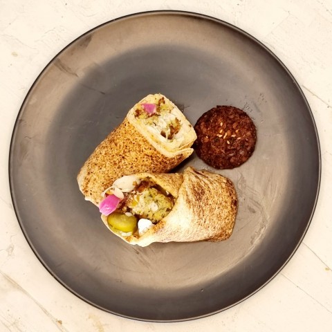 Baked Falafel Wrap (Oil Free)