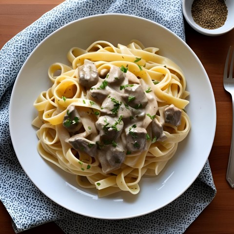 Creamy Beef Mushroom Fettuccine